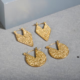 Shiny Zircon Hoop Earrings for Women Trendy Golden Stainless Steel Circle Earring Jewelry Pendientes