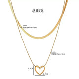 Stainless Steel Heart-shaped Pendant Necklace Metal Waterproof Jewelry For Women