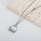Stainless Steel Heart-shaped Pendant Necklace Metal Waterproof Jewelry For Women