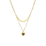 Stainless Steel Heart-shaped Pendant Necklace Metal Waterproof Jewelry For Women
