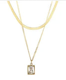 Stainless Steel Vintage Textured Delicate Necklace