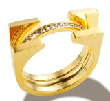 Stainless Steel Ring for Women Inlaid Zircon Rings Waterproof Romantic Fashion Jewelry