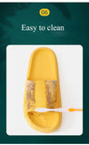EVA Thick Sole 4cm Beach Slippers Cloud-Like Comfort Home Use Couple Height Increasing Indoor Solid Color Summer Sandals