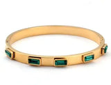 Fashion Simple Stainless Steel 3 Crystal Bracelet Bangle