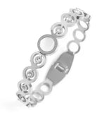 Fashion Simple Stainless Steel 3 Crystal Bracelet Bangle
