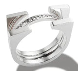 Stainless Steel Ring for Women Inlaid Zircon Rings Waterproof Romantic Fashion Jewelry