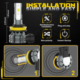 BMTxms 2PCS White Yellow Switchback Dual Color H8 H11 9006 HB4 9005 HB3 9145 H10 LED Fog Lights Daytime Running Driving DRL Lamp