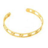 Fashion Simple Stainless Steel 3 Crystal Bracelet Bangle