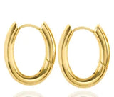 Shiny Zircon Hoop Earrings for Women Trendy Golden Stainless Steel Circle Earring Jewelry Pendientes