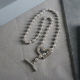 Stainless Steel Vintage Textured Delicate Necklace