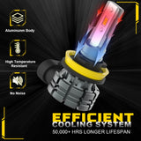 BMTxms 2PCS White Yellow Switchback Dual Color H8 H11 9006 HB4 9005 HB3 9145 H10 LED Fog Lights Daytime Running Driving DRL Lamp