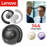 Lenovo Wireless Bluetooth AI Real-time Language Translation Earphones 144 Languages Ear Hanging Headphone Translator For Busine