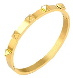 Fashion Simple Stainless Steel 3 Crystal Bracelet Bangle