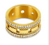 Stainless Steel Ring for Women Inlaid Zircon Rings Waterproof Romantic Fashion Jewelry