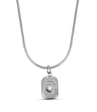 Stainless Steel Vintage Textured Delicate Necklace