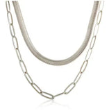 Stainless Steel Vintage Textured Delicate Necklace