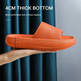 EVA Thick Sole 4cm Beach Slippers Cloud-Like Comfort Home Use Couple Height Increasing Indoor Solid Color Summer Sandals