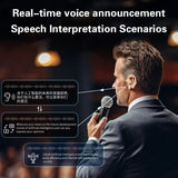 Lenovo Wireless Bluetooth AI Real-time Language Translation Earphones 144 Languages Ear Hanging Headphone Translator For Busine