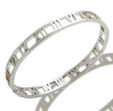 Fashion Simple Stainless Steel 3 Crystal Bracelet Bangle