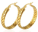 Shiny Zircon Hoop Earrings for Women Trendy Golden Stainless Steel Circle Earring Jewelry Pendientes