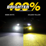 BMTxms 2PCS White Yellow Switchback Dual Color H8 H11 9006 HB4 9005 HB3 9145 H10 LED Fog Lights Daytime Running Driving DRL Lamp
