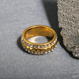 Stainless Steel Ring for Women Inlaid Zircon Rings Waterproof Romantic Fashion Jewelry