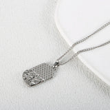 Square Pendants Delicate Stainless Steel Chain Pendant Necklace For Women Necklace