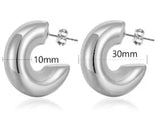 Shiny Zircon Hoop Earrings for Women Trendy Golden Stainless Steel Circle Earring Jewelry Pendientes