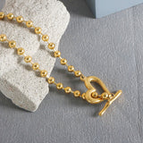 Stainless Steel Vintage Textured Delicate Necklace