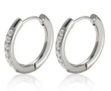 Shiny Zircon Hoop Earrings for Women Trendy Golden Stainless Steel Circle Earring Jewelry Pendientes