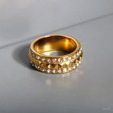 Stainless Steel Ring for Women Inlaid Zircon Rings Waterproof Romantic Fashion Jewelry