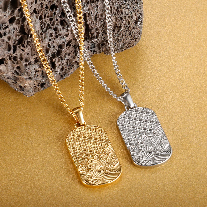 Square Pendants Delicate Stainless Steel Chain Pendant Necklace For Women Necklace