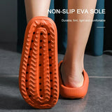 EVA Thick Sole 4cm Beach Slippers Cloud-Like Comfort Home Use Couple Height Increasing Indoor Solid Color Summer Sandals