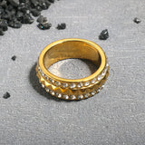 Stainless Steel Ring for Women Inlaid Zircon Rings Waterproof Romantic Fashion Jewelry